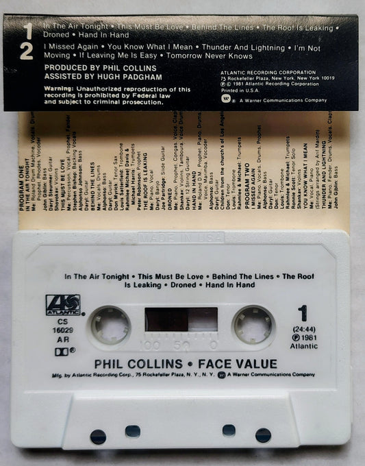 Phil Collins - "Face Value" - CASSETTE TAPE VG/VG
