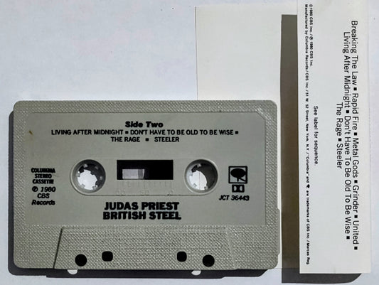 Judas Priest - "British Steel" - CASSETTE TAPE (Tan/textured shell) VG+/VG+