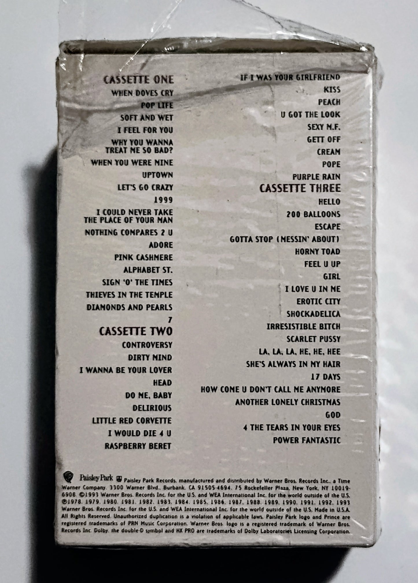 Prince - "The Hits And B-Sides" - CASSETTE TAPE (3-Tape Set) NM/NM (With slipcase)