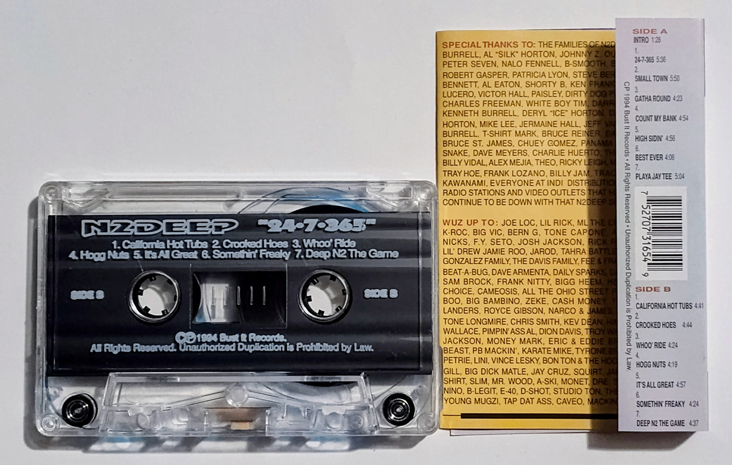 N2 Deep - "24-7-365" - CASSETTE TAPE NM/NM