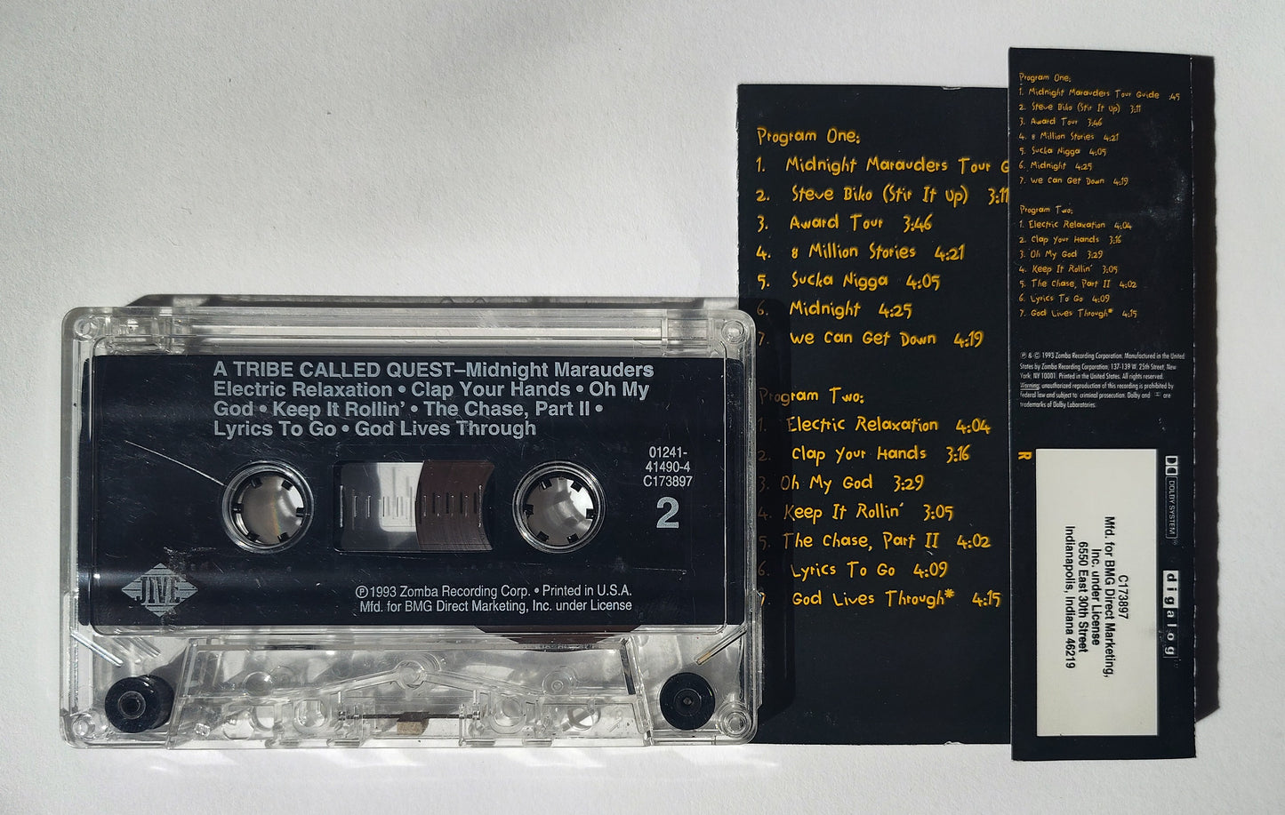 A Tribe Called Quest - "Midnight Marauders" - CASSETTE TAPE (BMG Club Version; DOLBY System; DIGalog; Red Border Cover) VG/VG (Cosmetic, see notes/photos/ plays PERFECT)
