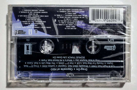 Drag-On - "Opposite Of H²O" - CASSETTE TAPE VG+/M (Sealed; badly cracked back of case)