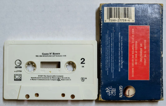 Guns N’ Roses - “Welcome To The Jungle” - CASSETTE TAPE (Single) G+/VG+ *🌟*