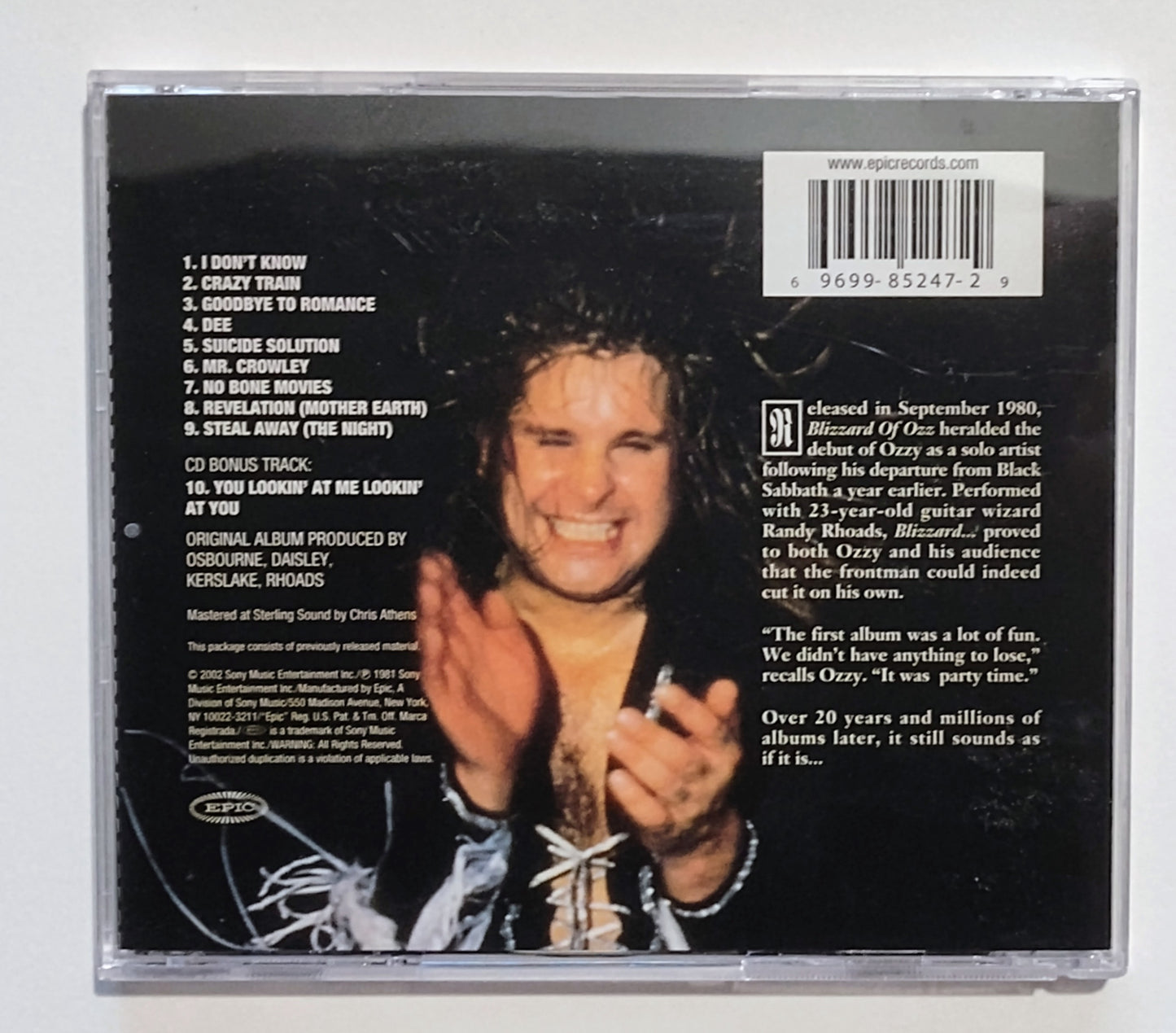 Ozzy Osbourne - "Blizzard Of Oz* (*See Notes!)" - COMPACT DISC VG+/G+