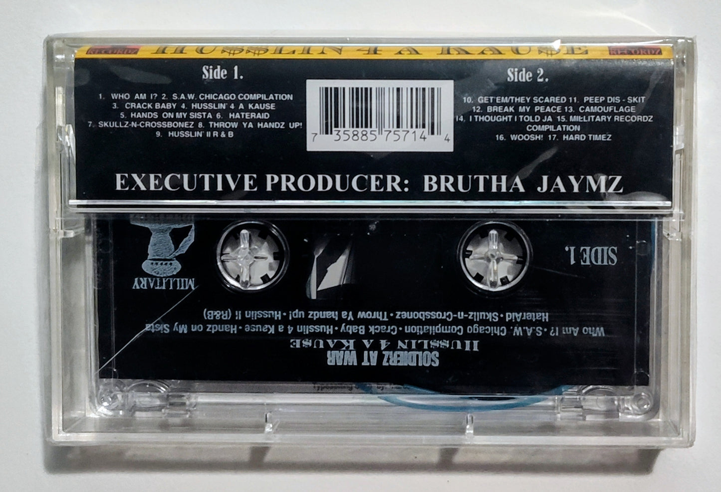 Soldierz At War - "Husslin 4 A Kause" - CASSETTE TAPE NM/M (Sealed; cracked back of case; scratchy cellophane)