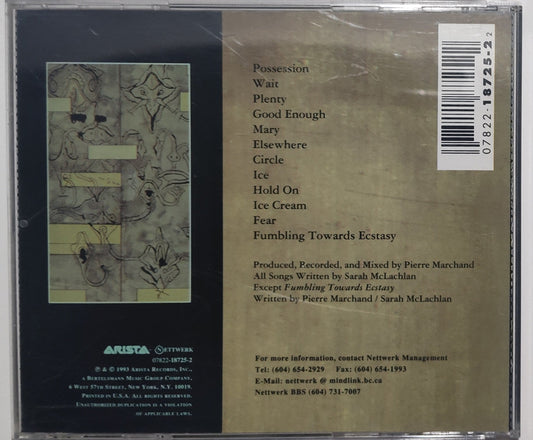Sarah McLachlan - "Fumbling Towards Ecstasy" - COMPACT DISC VG/VG *🚨*