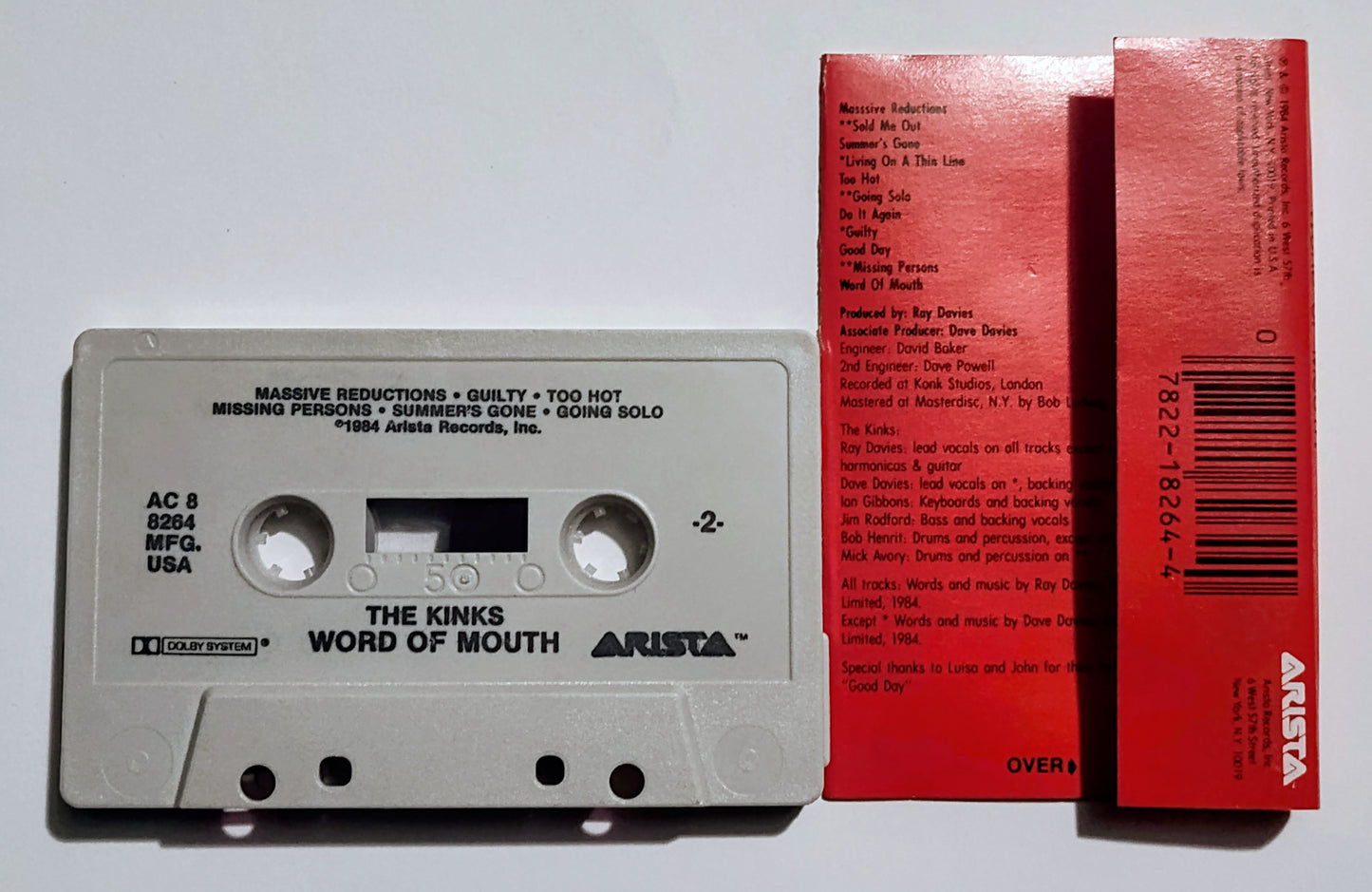 Kinks, The - "Word Of Mouth" - CASSETTE TAPE (DOLBY) VG+/VG+