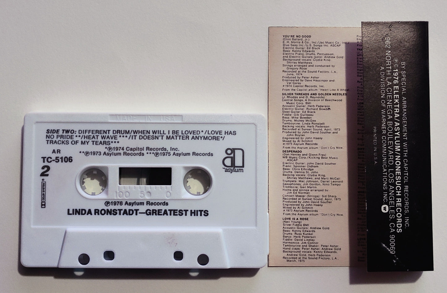 Linda Ronstadt - "Greatest Hits" - CASSETTE TAPE (DOLBY) VG+/VG+