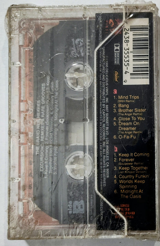 Brand New Heavies, The - “Excursions: Remixes & Rare Grooves” - CASSETTE TAPE NM/M (Sealed; torn cellophane)