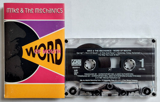 Mike & The Mechanics - “Word Of Mouth” - CASSETTE TAPE VG/VG+ (Cut thru j card spine)