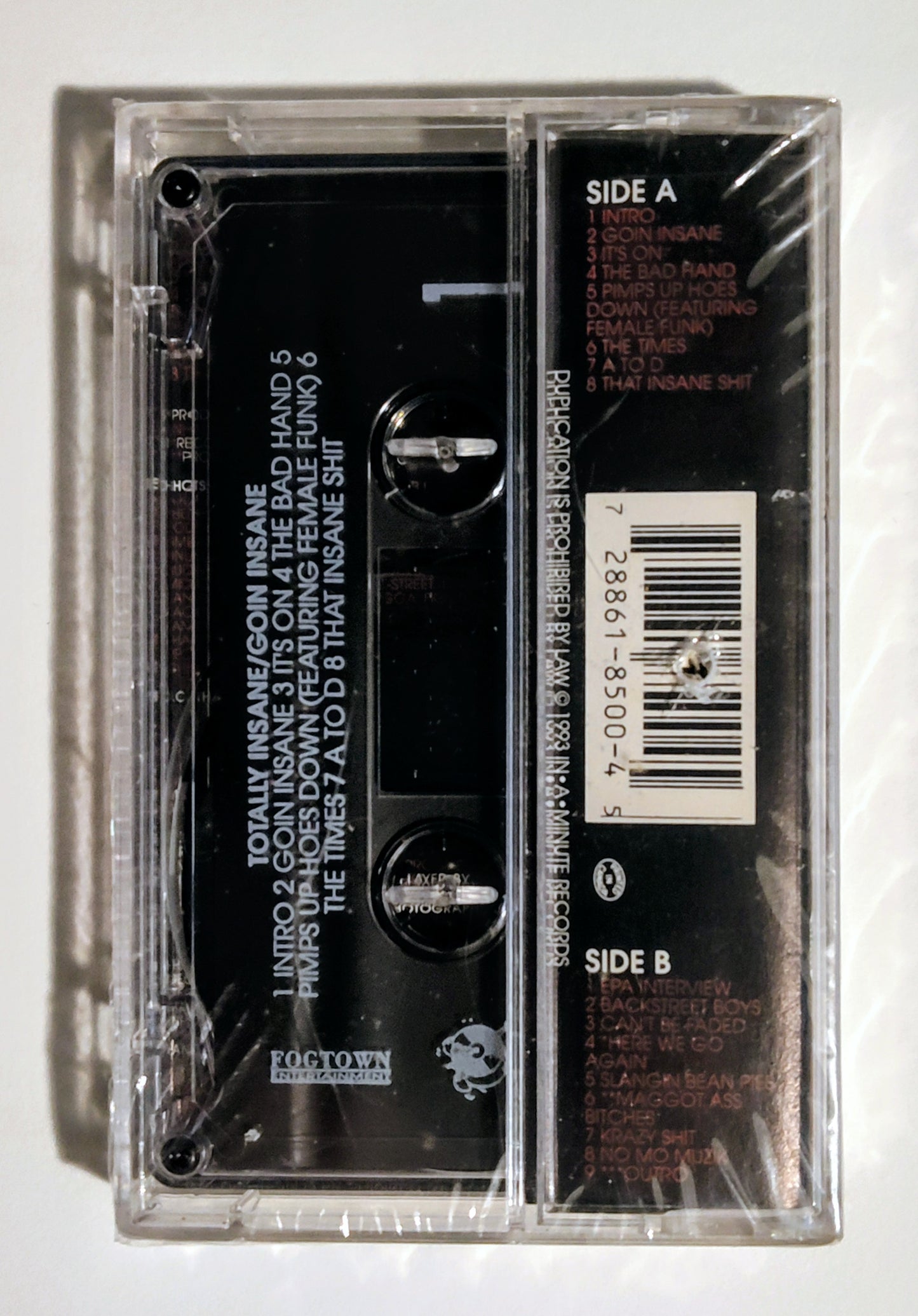 Totally Insane - "Goin' Insane" - CASSETTE TAPE NM/M (Sealed; drill hole thru spine)