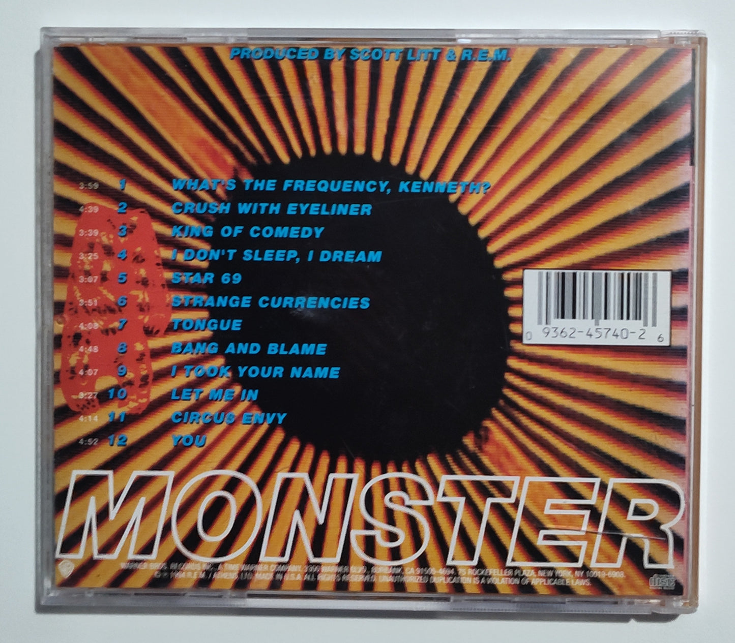 R.E.M. - "Monster" - COMPACT DISC (Original orange jewel case) NM/VG+