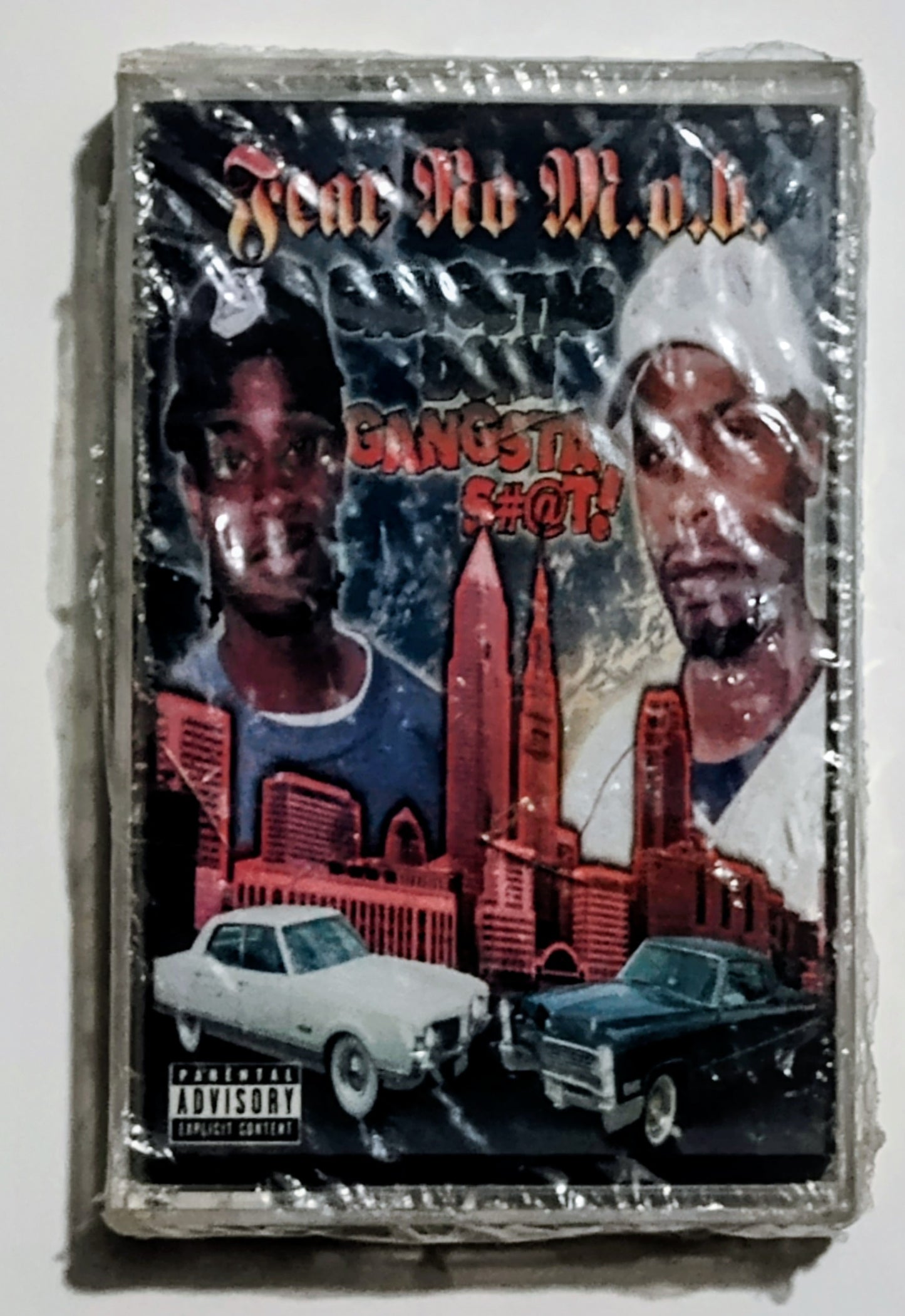 Fear No M.O.B. - "Gangstas Doin' Gangsta S#@t!" - CASSETTE TAPE VG/M (Sealed; loose/wavy cellophane; cracked back of case)