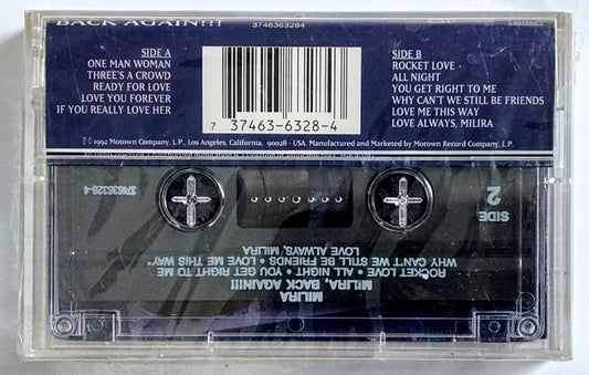 Milira - “Back Again!!!” - CASSETTE TAPE NM/M (Sealed; broken cellophane)