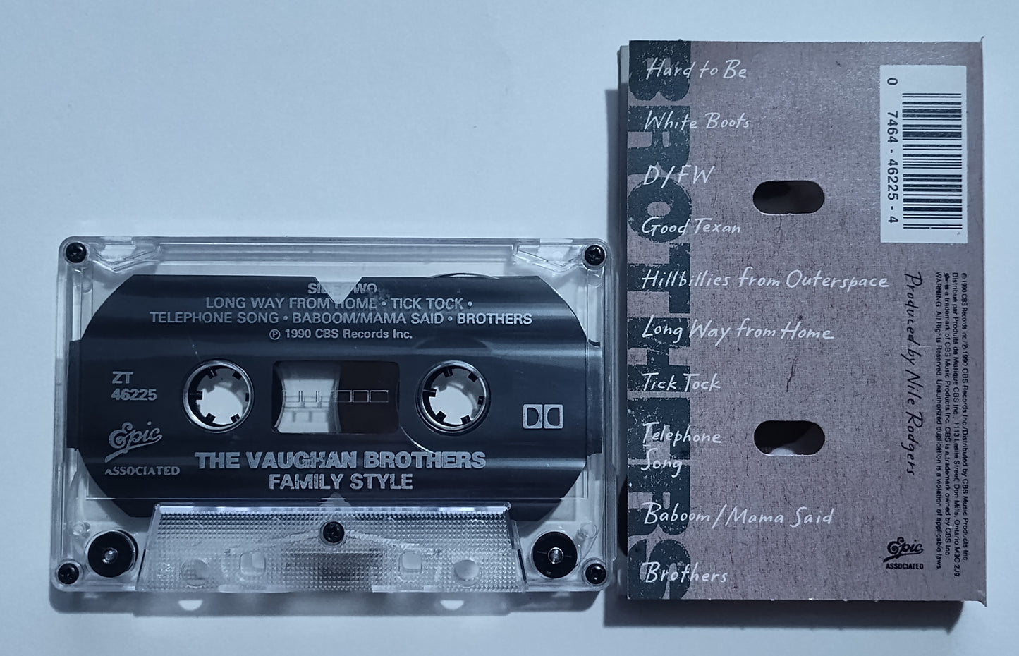 Vaughan Brothers, The - "Family Style" - CASSETTE TAPE (Canada; clear shell; DOLBY) VG+/VG+