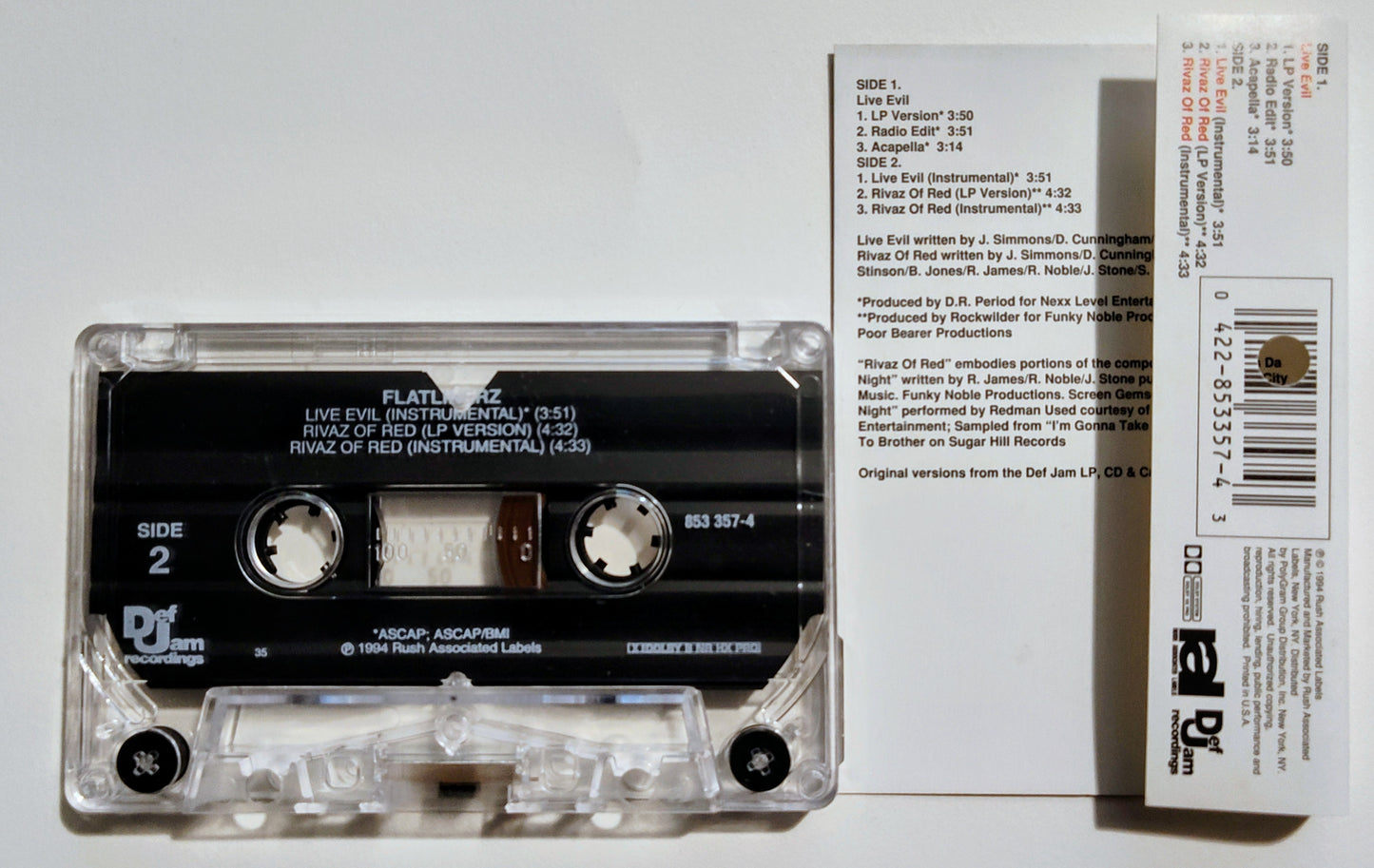 Flatlinerz - "Live Evil" - CASSETTE TAPE (DOLBY HX PRO) VG+/VG+