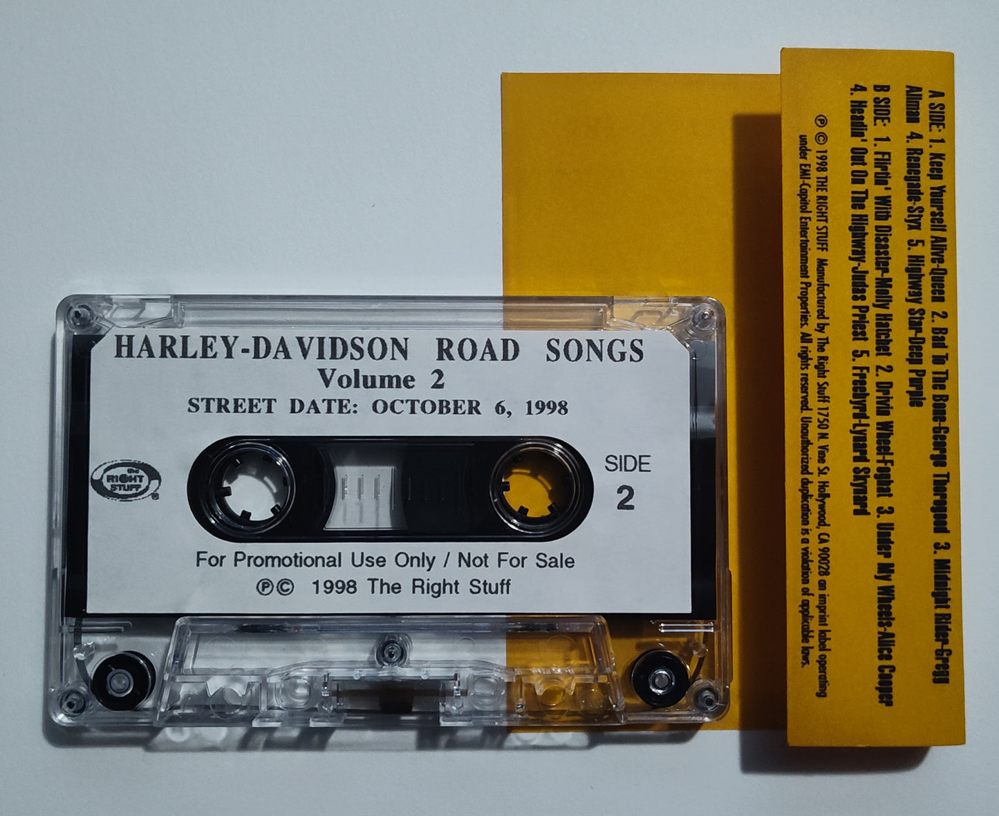 Various Artists - "Harley Davidson Road Songs Volume 2 Compilation (Promo)" - CASSETTE TAPE NM/NM