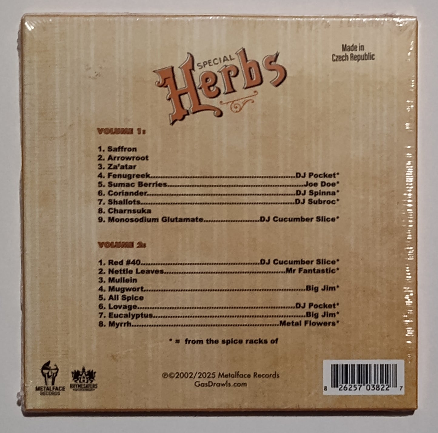 MF DOOM - "Metal Fingers Presents: Special Herbs Vols 1 & 2" - INDIE COMPACT DISC M/M (Sealed)