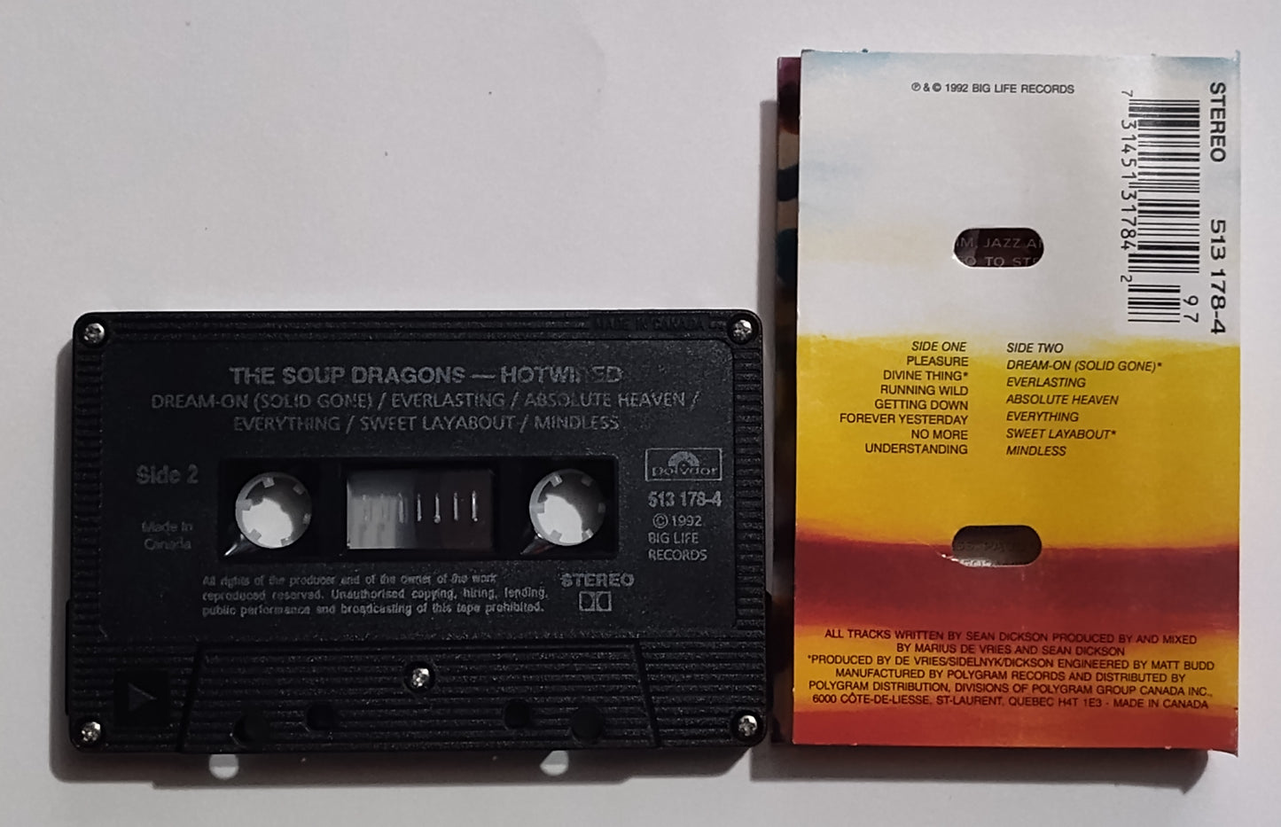 Soup Dragons - "Hotwired" - CASSETTE TAPE (Canada; black shell; DOLBY) VG+/VG+