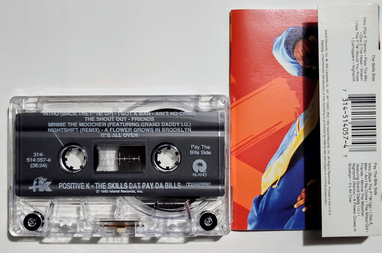 Positive K - "The Skills Dat Pay Da Bills" - CASSETTE TAPE (DOLBY) VG+/VG+