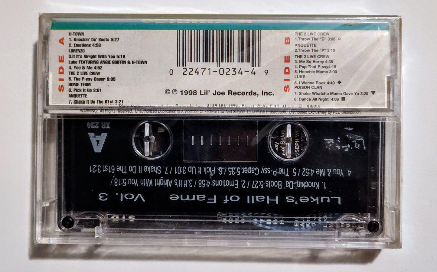 Various Artists - "Luke's Hall Of Fame Volume 3 Compilation" - CASSETTE TAPE NM/M (Sealed; cracked case cover)