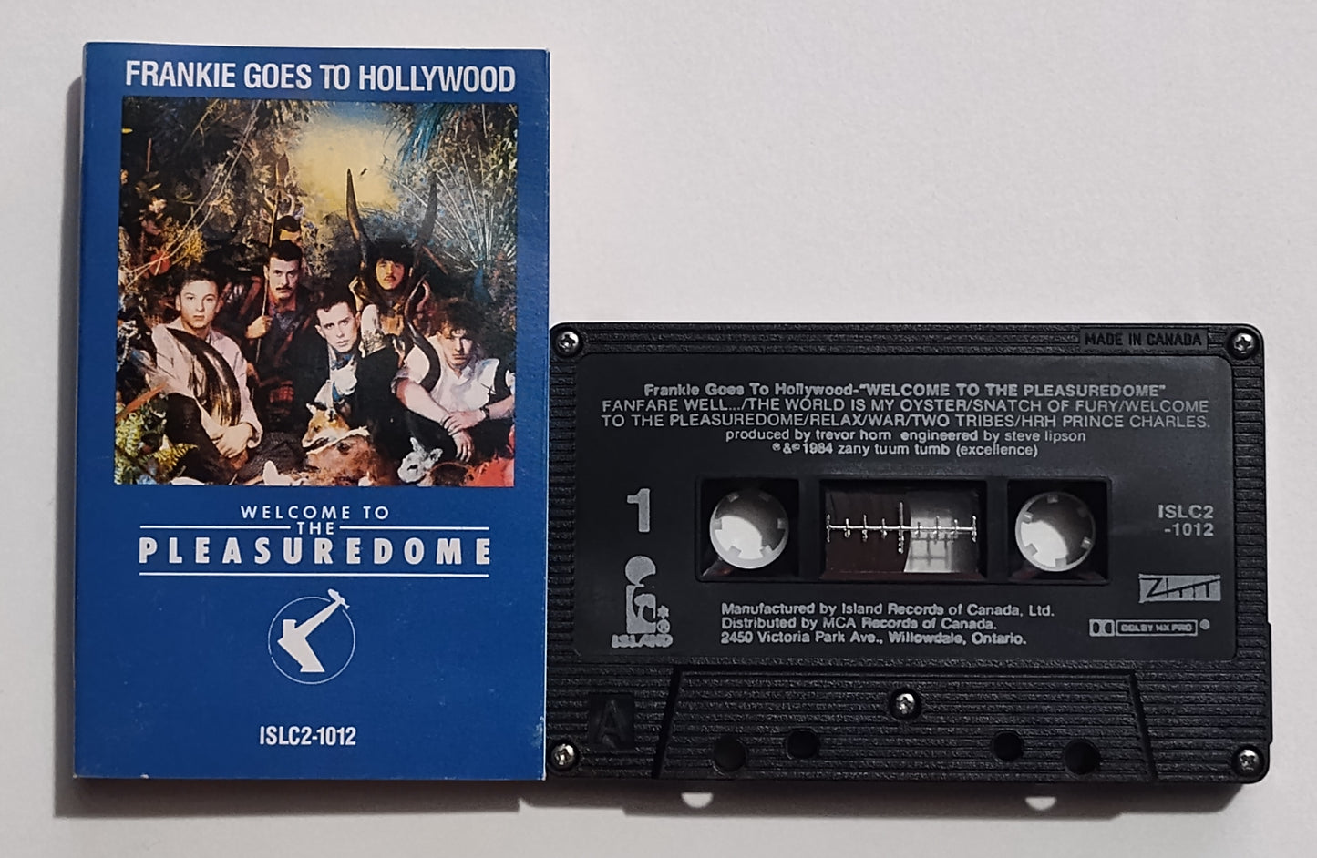 Frankie Goes To Hollywood - "Welcome To The Pleasure Dome" - CASSETTE TAPE (Canada; black shell; DOLBY HX PRO) VG/VG+