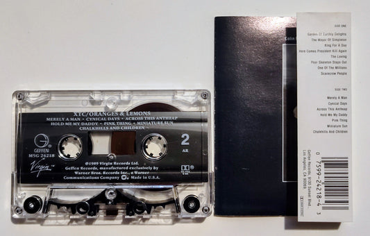 XTC - "Oranges & Lemons" - CASSETTE TAPE (AR; DOLBY HX PRO B NR) VG+/VG+