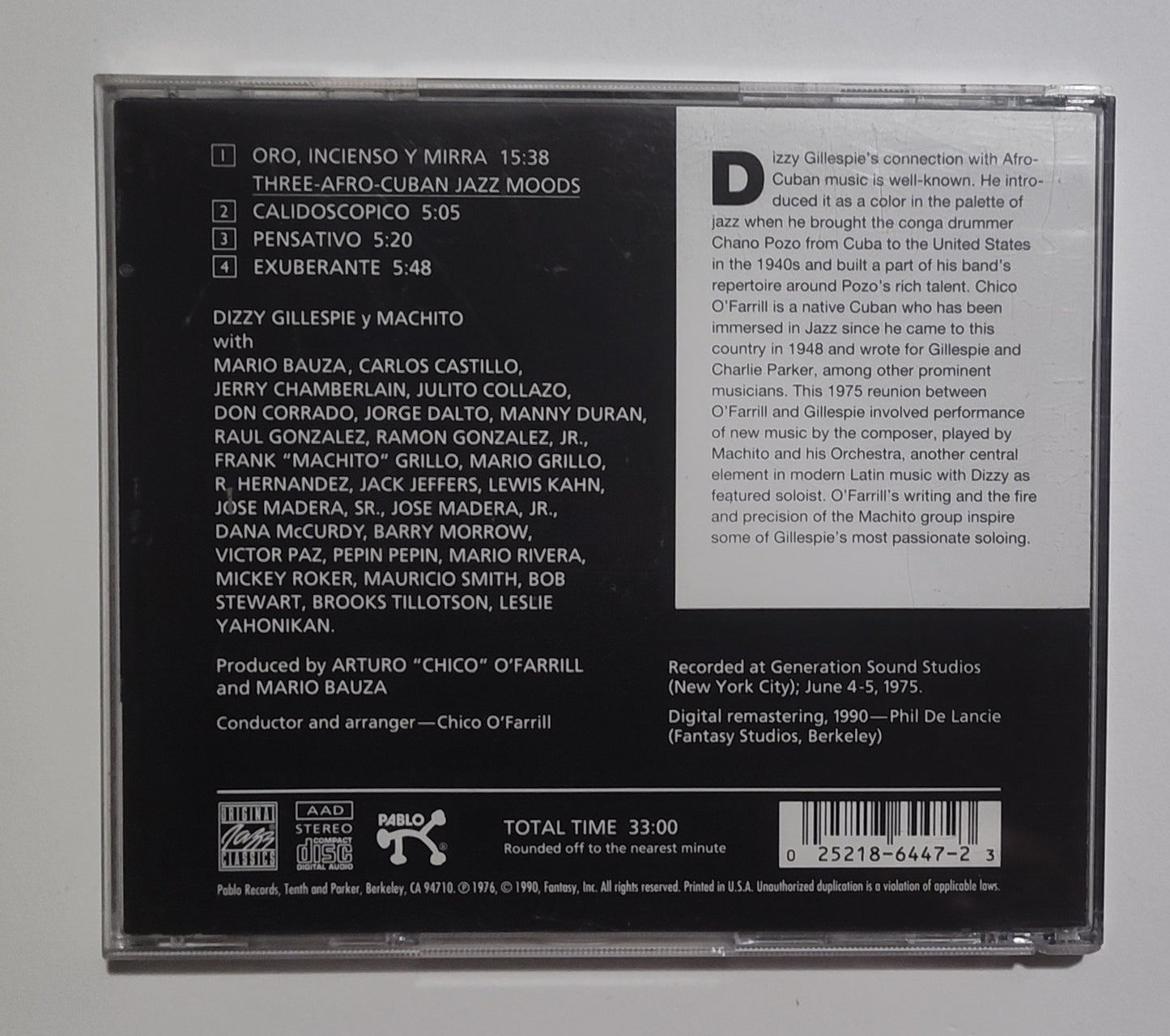 Dizzy Gillespie Y Machito - "Afro-Cuban Jazz Moods" - COMPACT DISC VG+/VG