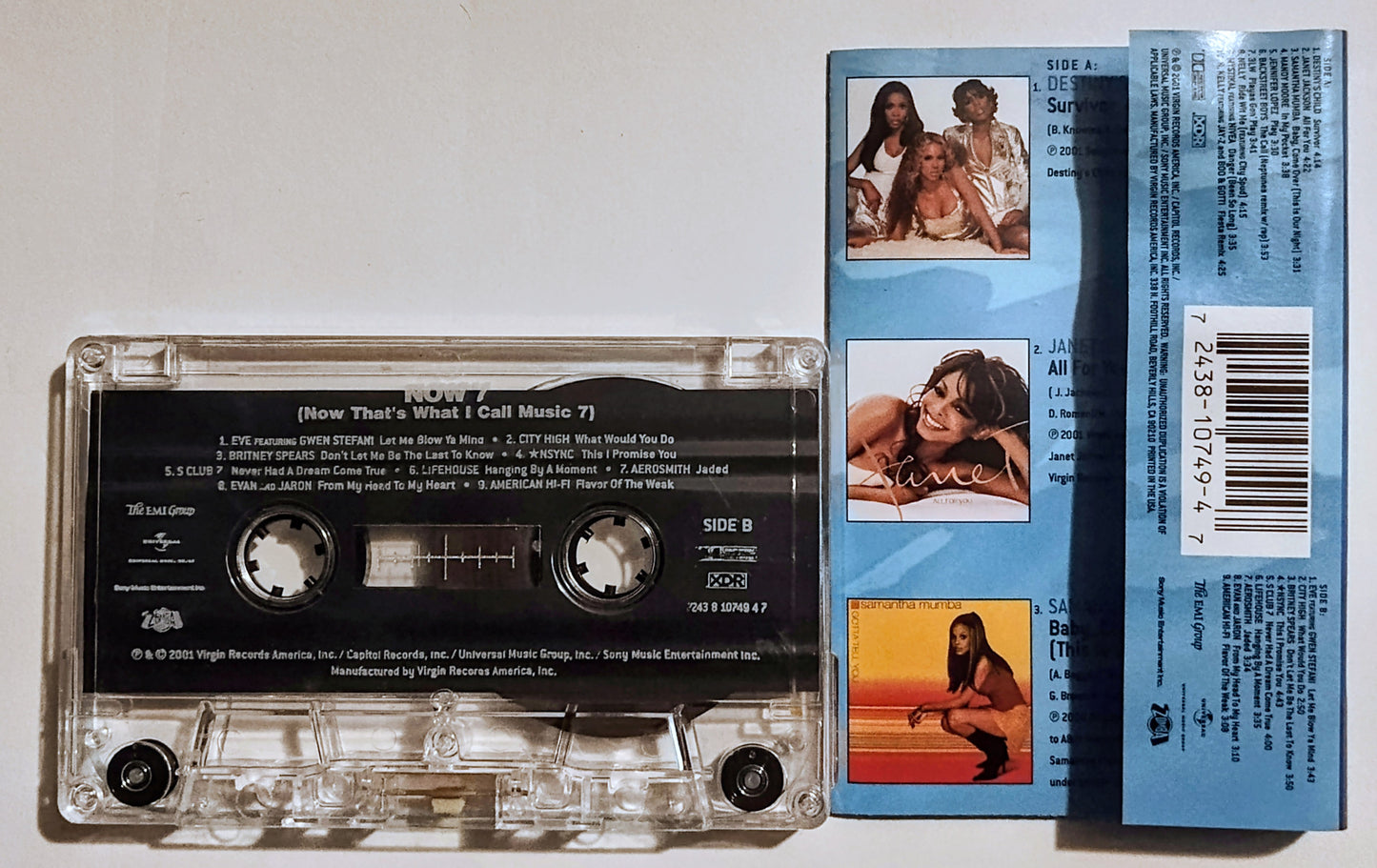 Various Artists - "Now That's What I Call Music 7" - CASSETTE TAPE (XDR; DOLBY) VG/VG (Light water damage to inner j card)