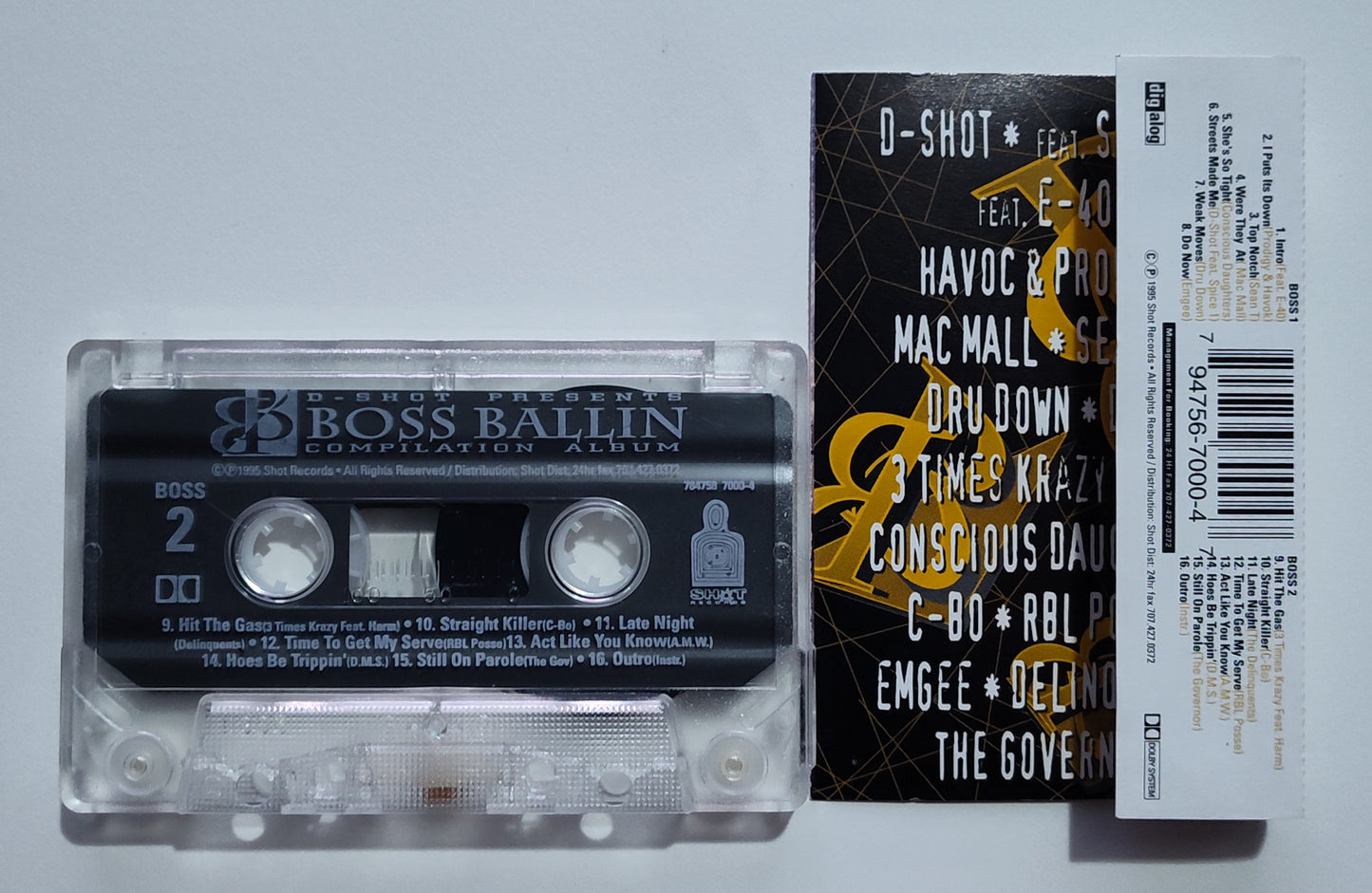 Various Artists - "Boss Ballin' Compilation" - CASSETTE TAPE (DIGalog; DOLBY) NM/VG+