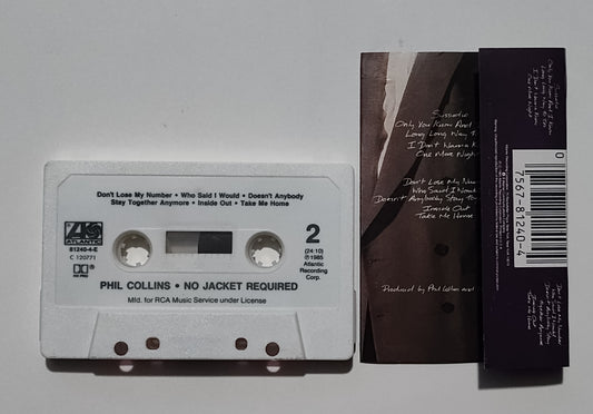 Phil Collins - "No Jacket Required" - CASSETTE TAPE (RCA Club; DOLBY HX PRO ) VG+/VG+