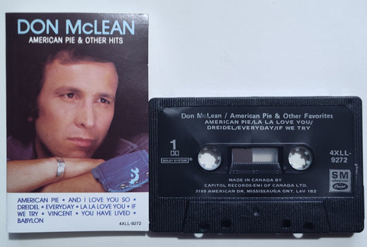 Don McLean - "American Pie And Other Hits" - CASSETTE TAPE (Canada; black shell; DOLBY HX PRO) VG+/VG+