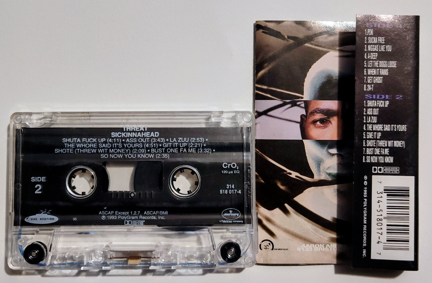 Threat - "Sickinahead" - CASSETTE TAPE (DOLBY HX PRO) VG+/VG