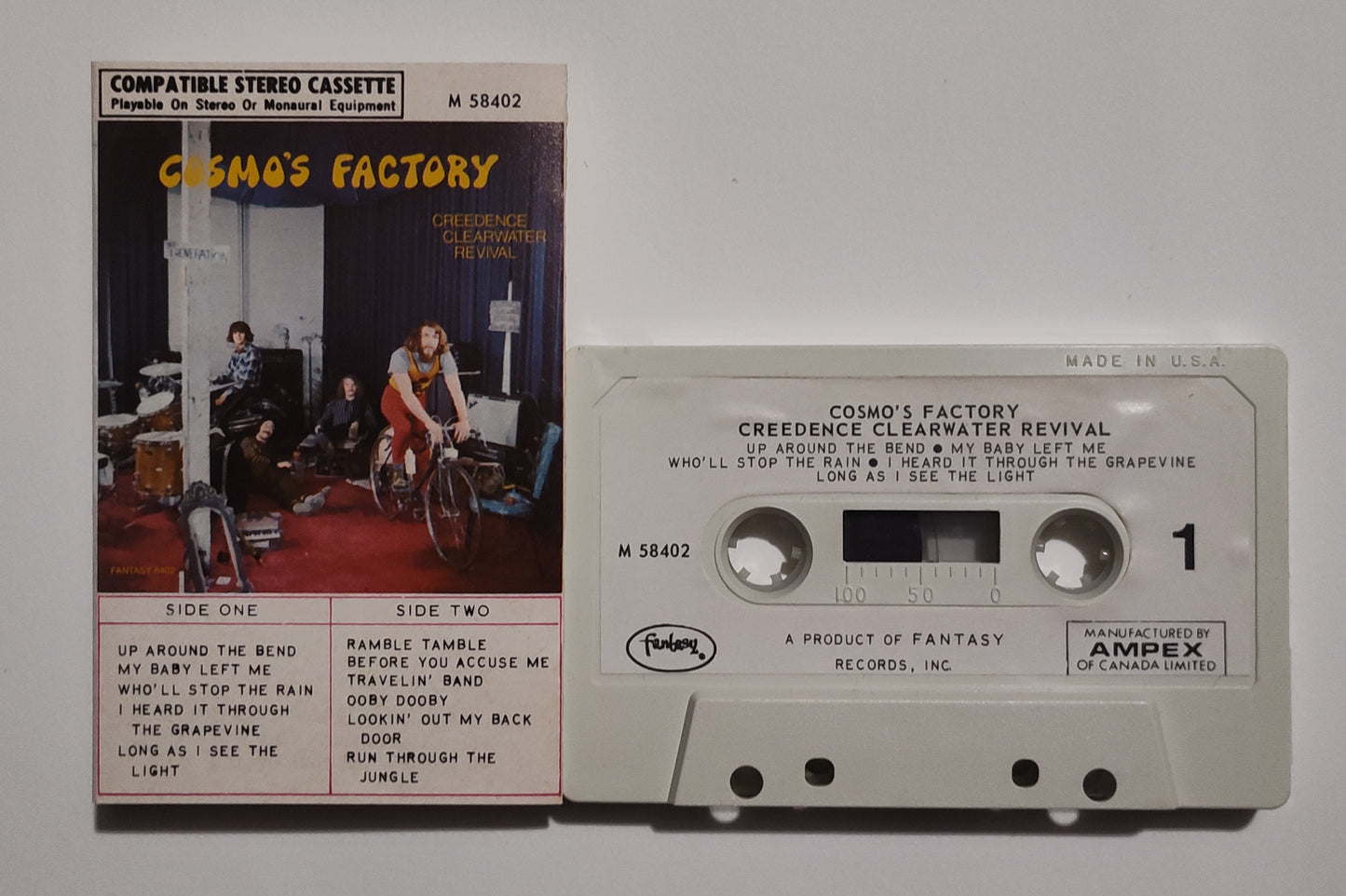 Creedence Clearwater Revival - "Cosmo's Factory" - CASSETTE TAPE (Canada; paper labels) NM/VG+
