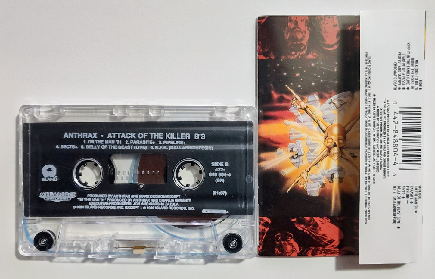 Anthrax - "Attack Of The Killer B's" - CASSETTE TAPE (BMG; DOLBY HX PRO) VG+/VG+