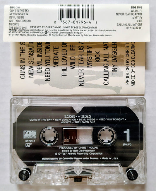 INXS - "KICK" - CASSETTE TAPE (Columbia House) VG+/VG+