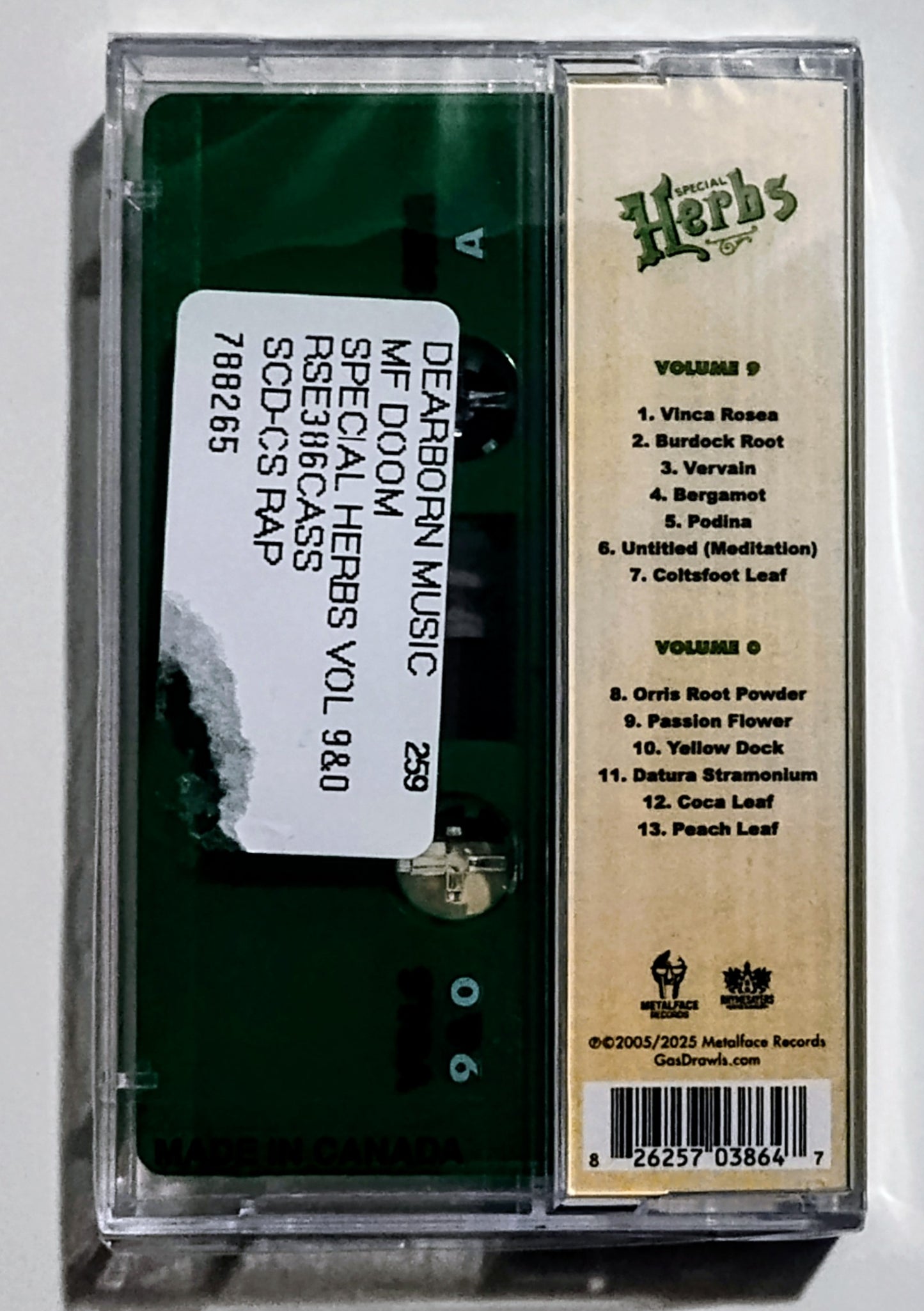 MF Doom as Metal Fingers - "Special Herbs (Instrumentals; 5-Tape Complete Set)" - CASSETTE TAPE M/M (All Sealed)