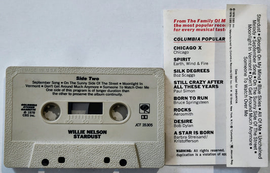 Willie Nelson - “Stardust” - CASSETTE TAPE VG/VG