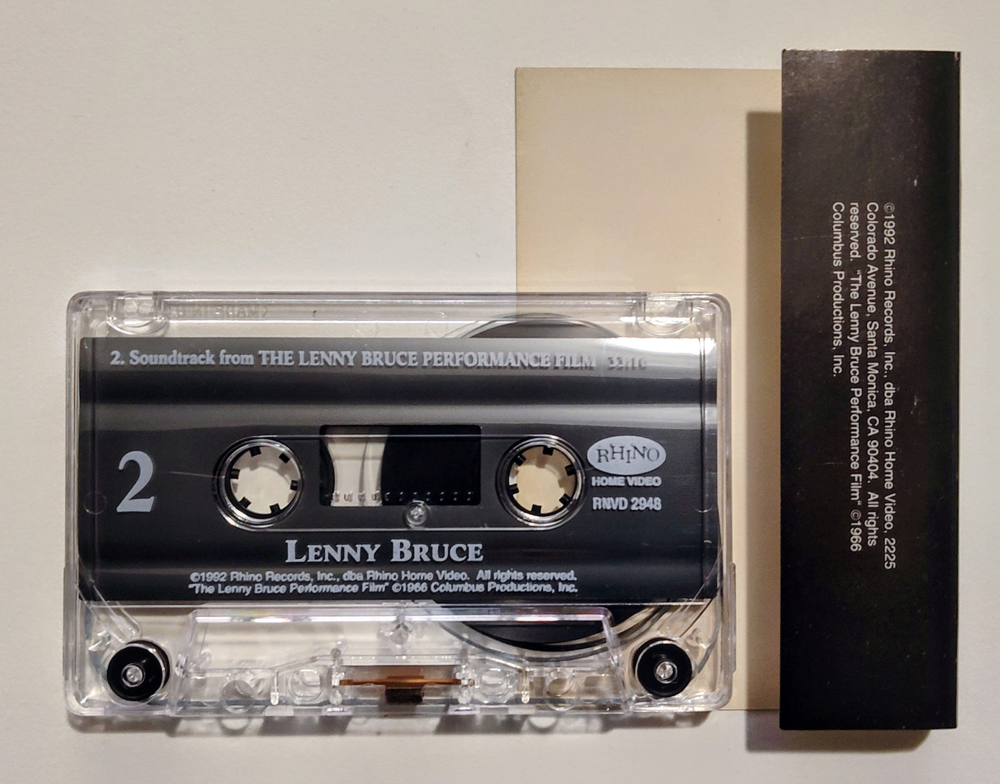 Lenny Bruce - "Soundtrack From The Lenny Bruce Performance Film" - CASSETTE TAPE VG/VG+