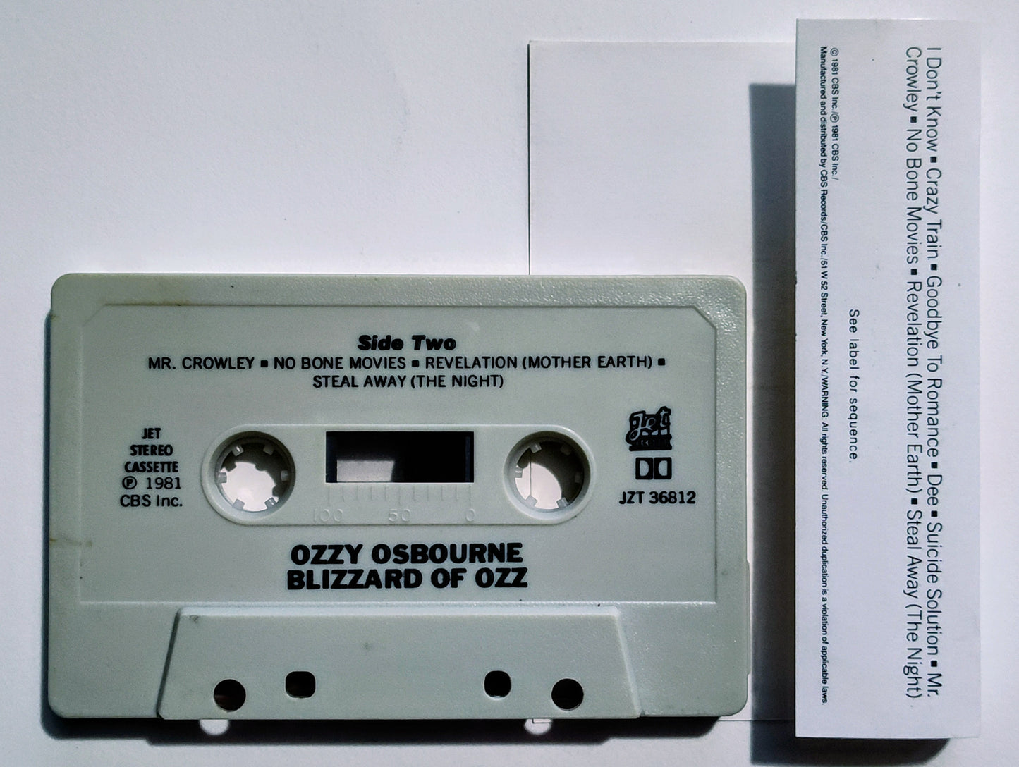 Ozzy Osbourne - "Blizzard Of Oz" - CASSETTE TAPE VG+/VG+