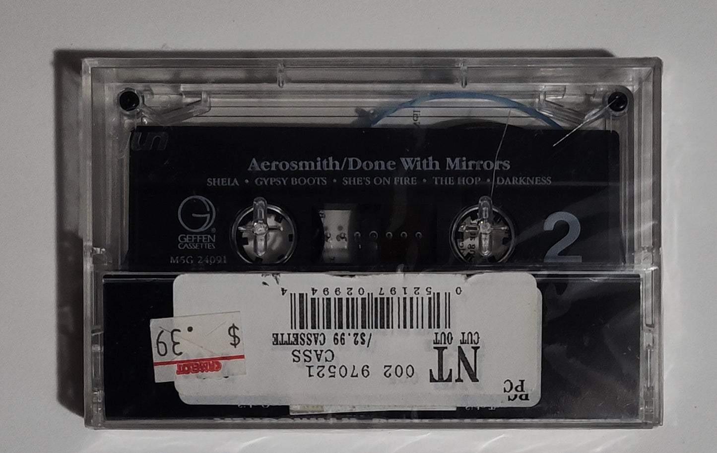 Aerosmith - "Done With Mirrors" - CASSETTE TAPE VG+/M (Sealed; multiple cracks in case)