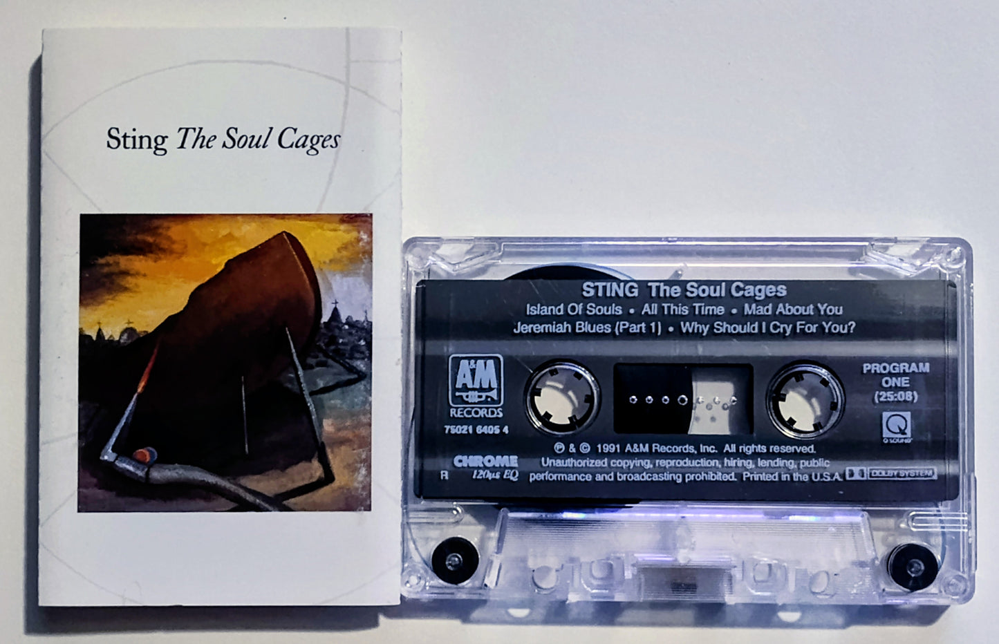 Sting - "The Soul Cages" - CASSETTE TAPE (Chrome; DOLBY) VG/VG
