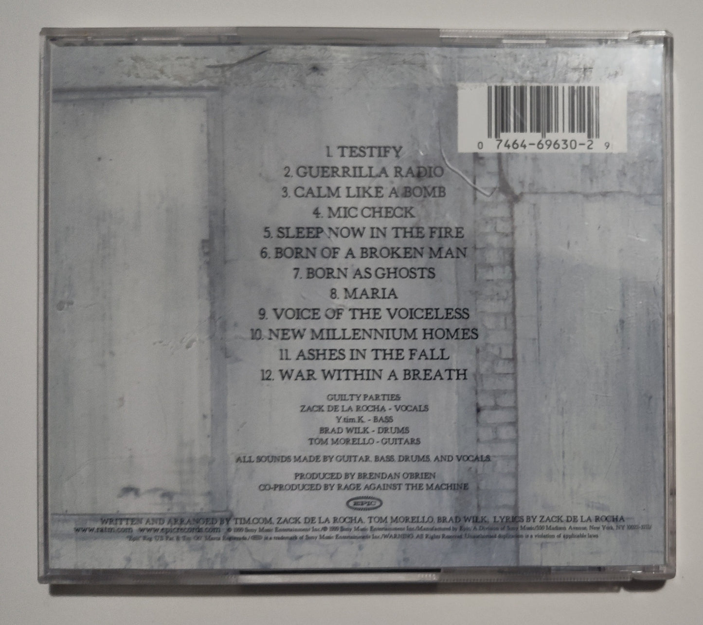 Rage Against The Machine - "The Battle Of Los Angeles" - COMPACT DISC NM/NM