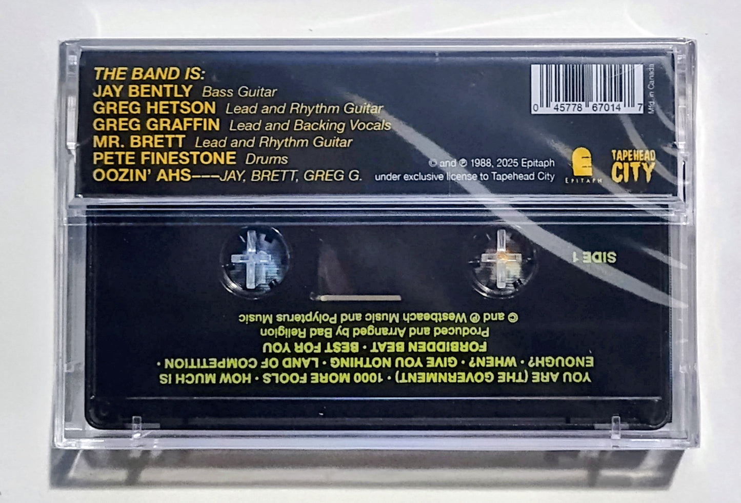 Bad Religion - "Suffer (2025 Tapehead City Reissue; Black Shell)" - INDIE CASSETTE TAPE M/M (Sealed)