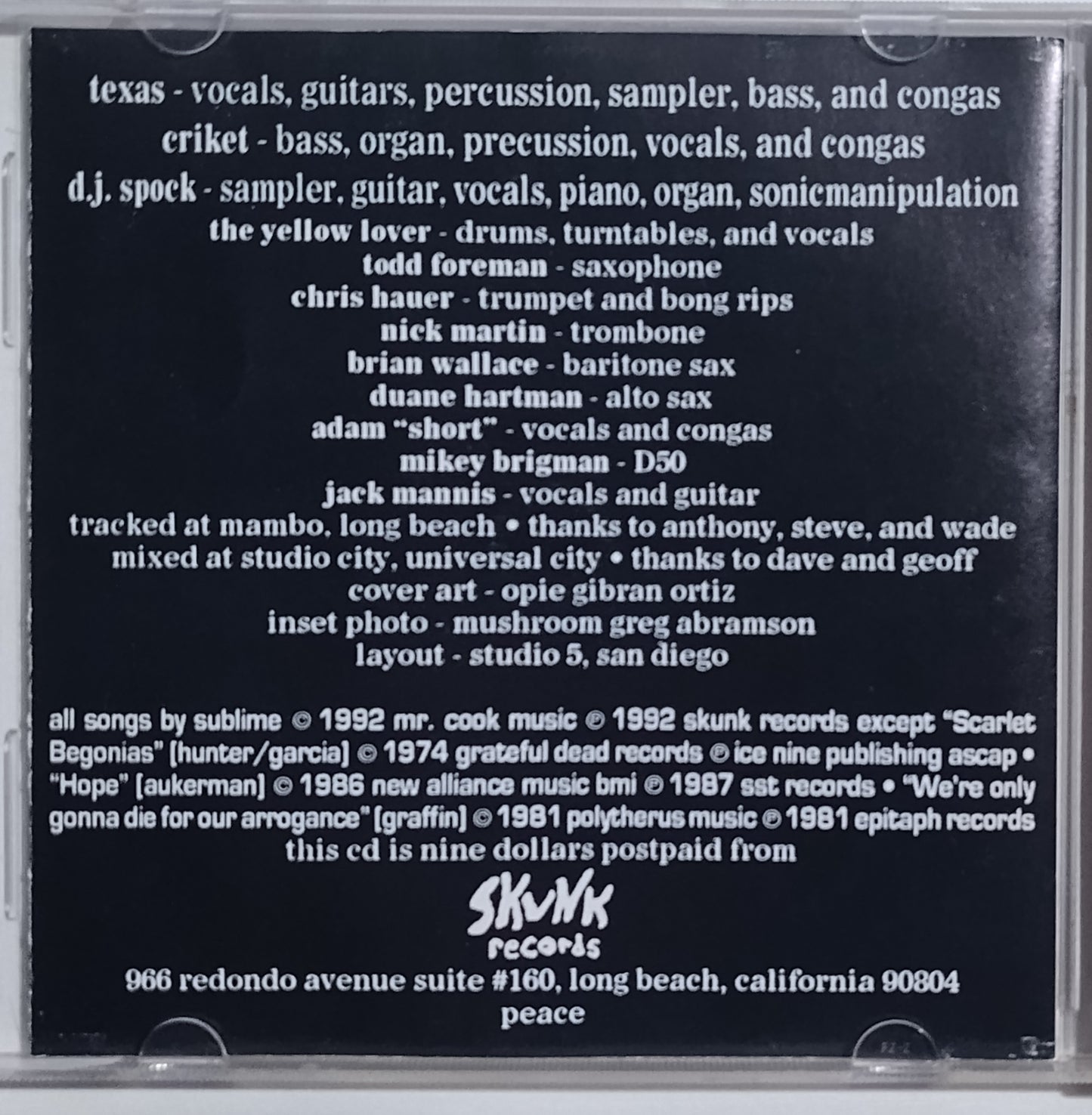 Sublime - "40 Oz. To Freedom" - COMPACT DISC VG/G+