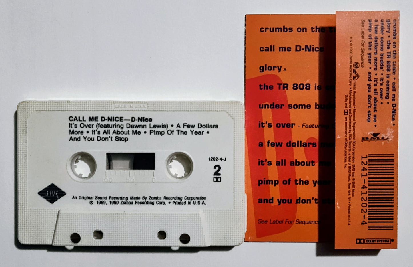 D•Nice - "Call Me D•Nice" - CASSETTE TAPE (DOLBY) VG+/VG+