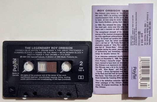 Roy Orbison - "20 Greatest Hits" - CASSETTE TAPE (Canada; black shell; DOLBY) VG+/VG+