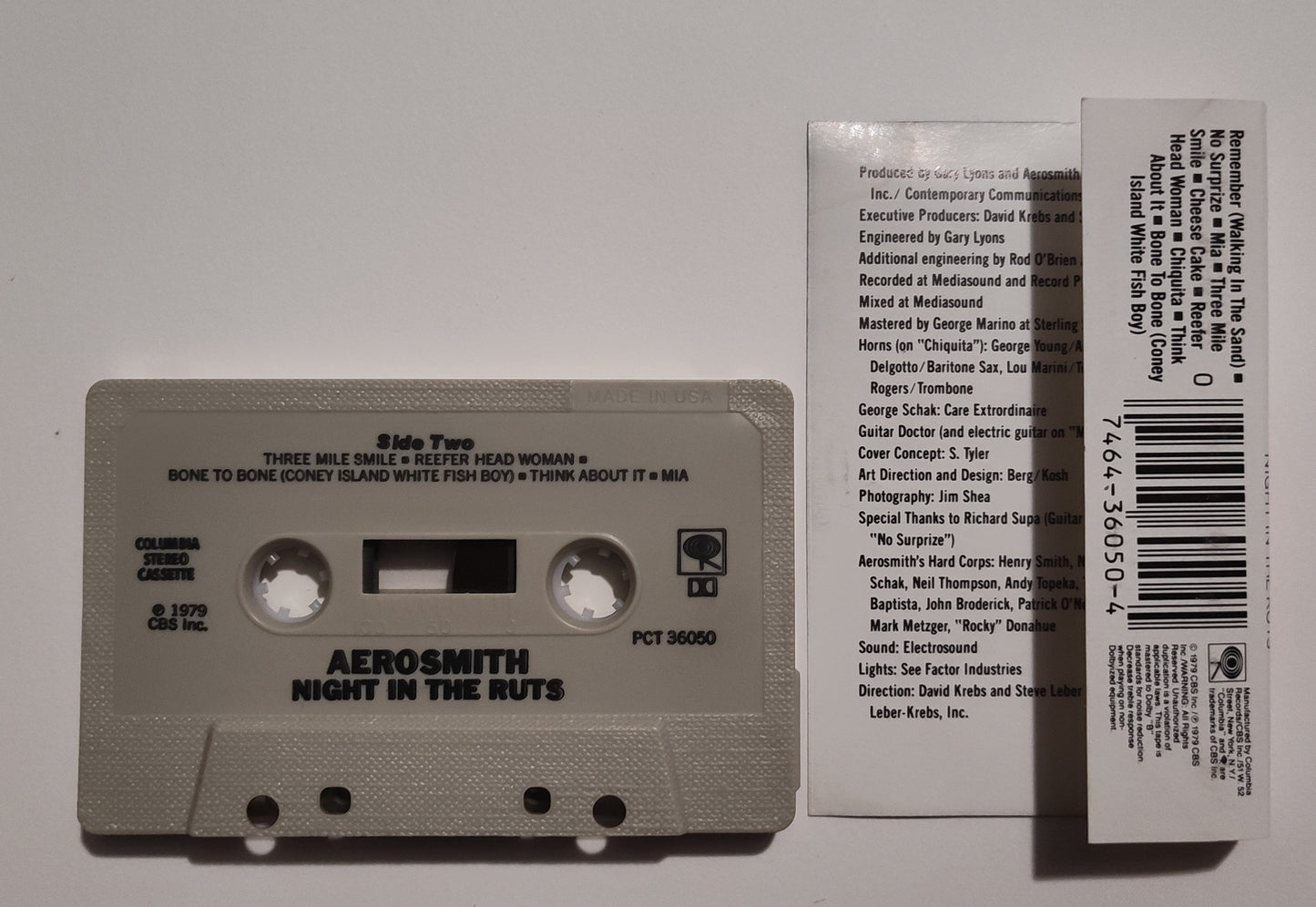 Aerosmith - "Night In The Ruts" - CASSETTE TAPE (DOLBY) VG/VG+