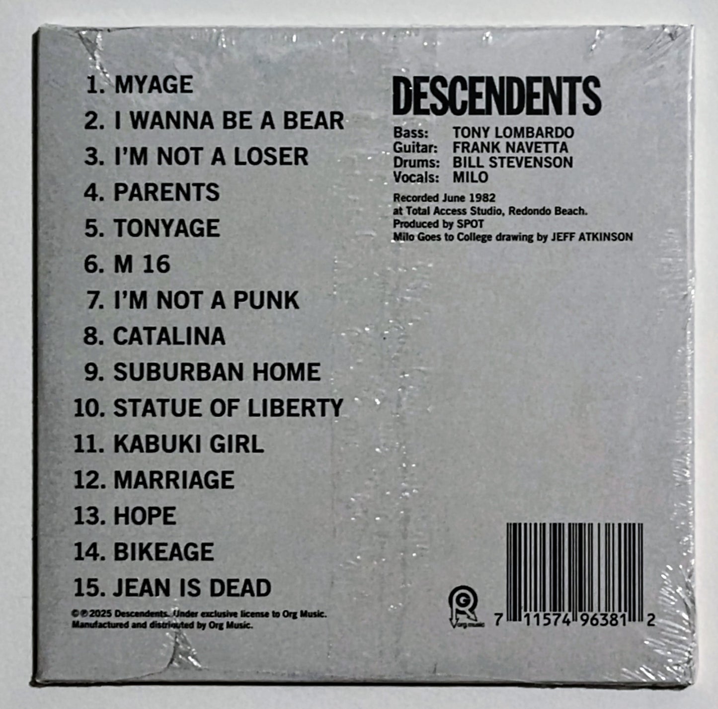 Descendants - "Milo Goes To College" - COMPACT DISC M/M (Sealed)