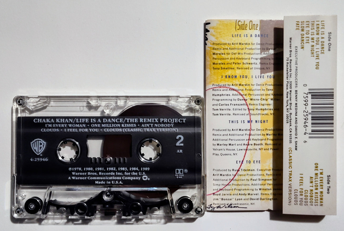 Chaka Khan - "Life Is A Dance: The Remix Project" - CASSETTE TAPE (AR; DOLBY HX PRO B NR) VG+/VG+